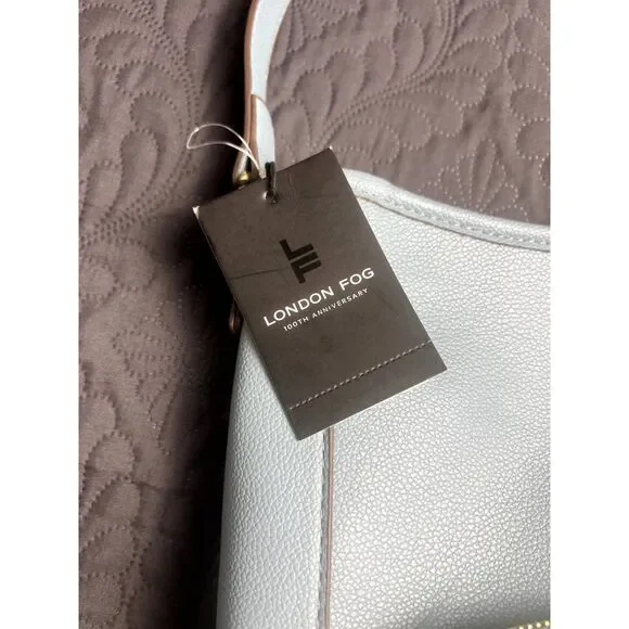 London Fog Emma Multi Pocket Hobo Bag Denim Chic Cute Utility Functional: NWT - Picture 8 of 12